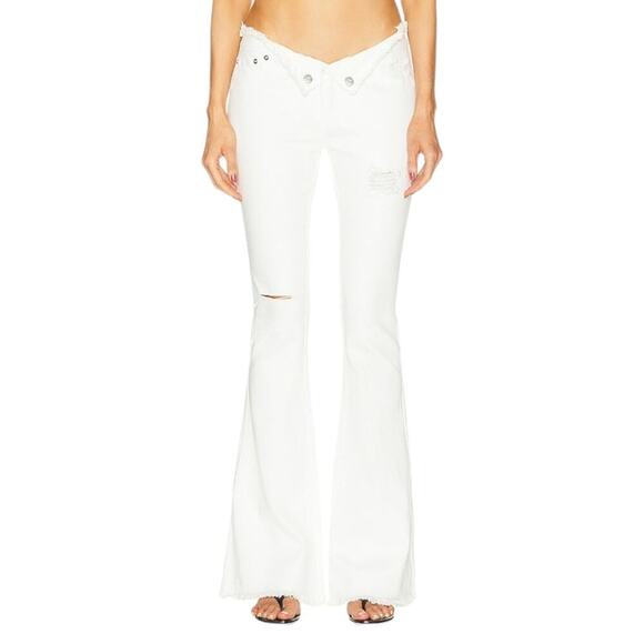 SER.O.YA Denim - Ser.o.ya Olivia Mid Rise Flare Jeans White
